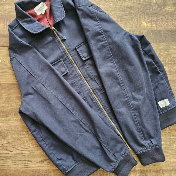 Five Four Lennox Lightweight Zip Up Jacket, L, Navy w/Burgundy Lining - Picture 5 of 8